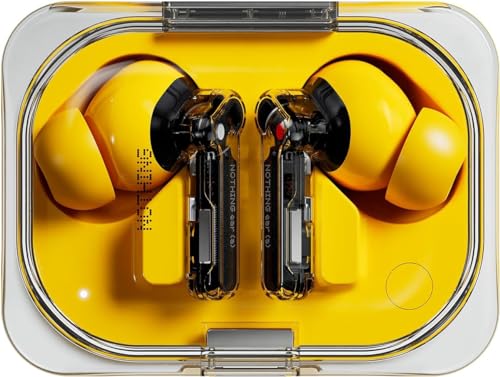 Image of Nothing Ear 2024 Bluetooth Compatible Android /iOS Earbuds ChatGPT Integration, 45dB Hybrid Noise Cancelling, Equaliser, Dual Connect, 42.5H Water & Dust Resistance IP54 (Yellow)