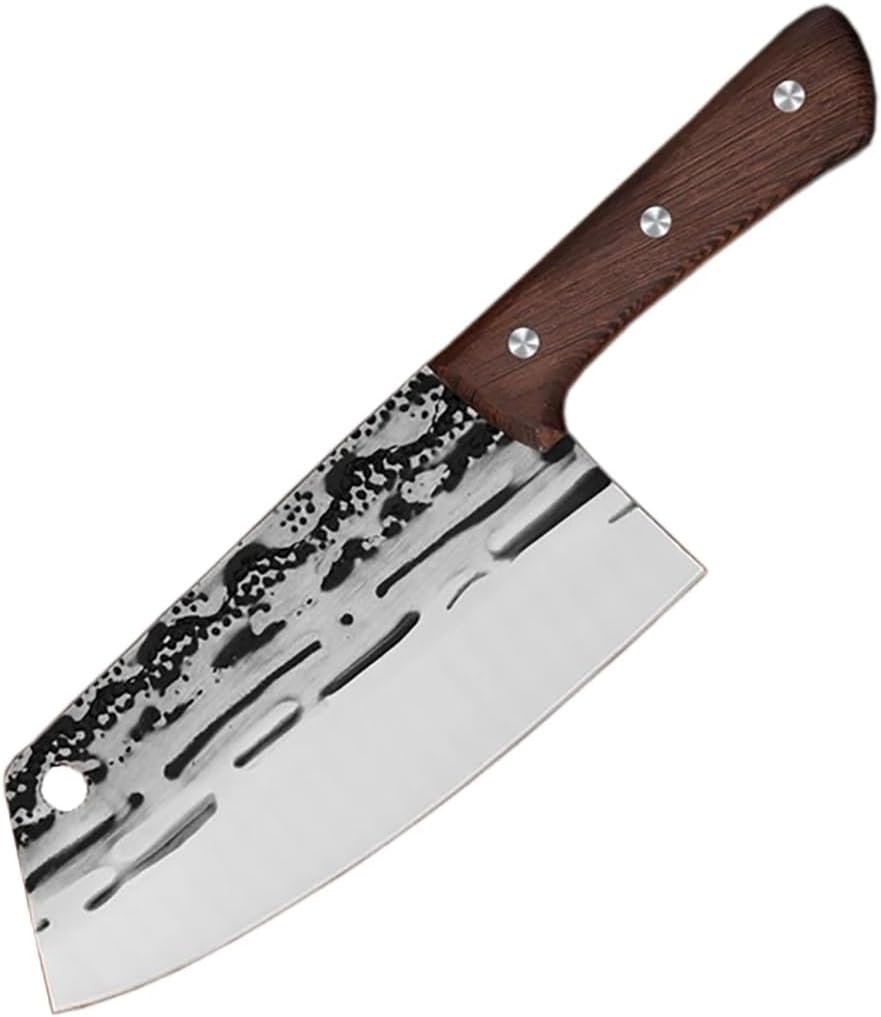DAXXIN Meat Cleaver,Cleaver Knife, Forged Kitchen Knives Chinese Slicing Chef Meat Cleaver Fish Vegetable Knife Full Tang Wood Handle