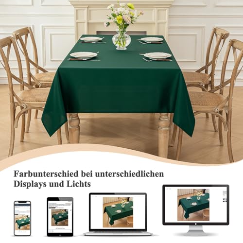Moonooda Tischdecke Grün Waschbar, 140X180cm Tischdecken Tischtuch aus Polyester, Leicht wasserabweisend mit Lotuseffekt… – Ansicht 5