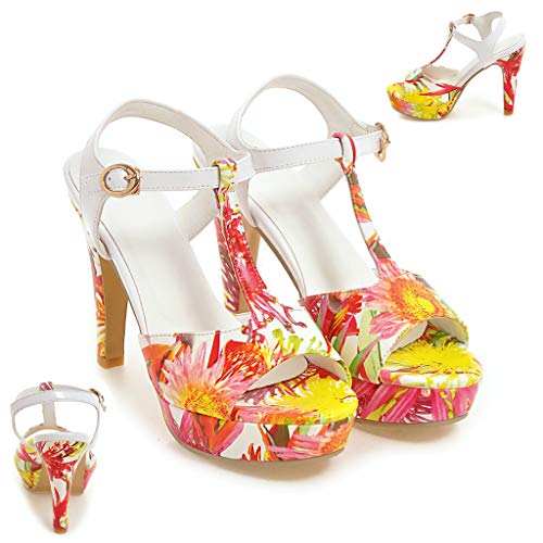 YXH Bloemen Vrouwen Sandalen Super Hoge Hak Open Teen Platform Sandalen Mode Zomer buitendeur Sandalen Dunne Hak 10 cm Schoenen maat 34-40