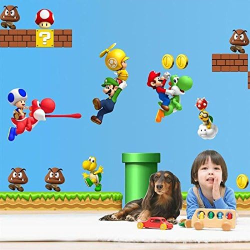 New Super Mario Bros PVC Removable Wall Sticker Home Decor For Kids ...