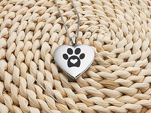 Dog Paw Locket Necklace That Holds Pictures Love Heart Photo Lockets Pendant For Women Girls #TOP2