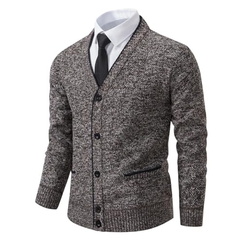 Men's Cardigan Sweaters Long Sleeve V Neck Solid Color Casual Knitted Sweater Tops2