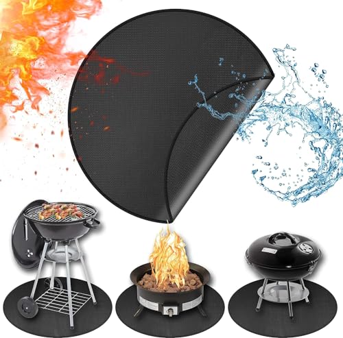 ROCKY&CHAO Alfombrilla para Fogatas 3 Capas Alfombra de Protección de Suelo Barbacoa Alfombra de BBQ Antideslizante Resistente a Calor Fire Pit Mat para Barbacoa Exterior Jardín Terraza