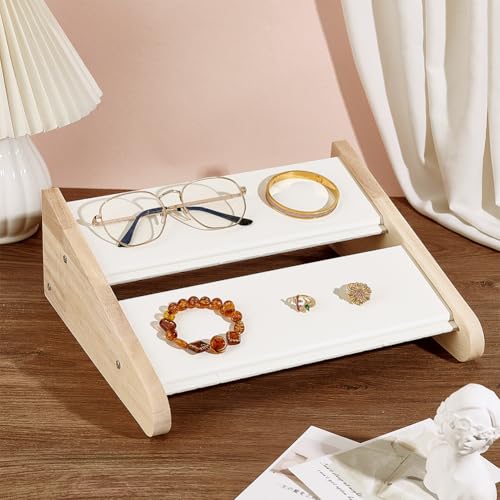 Support de collier en bois blanc présentoir bijoux 34 places vertical