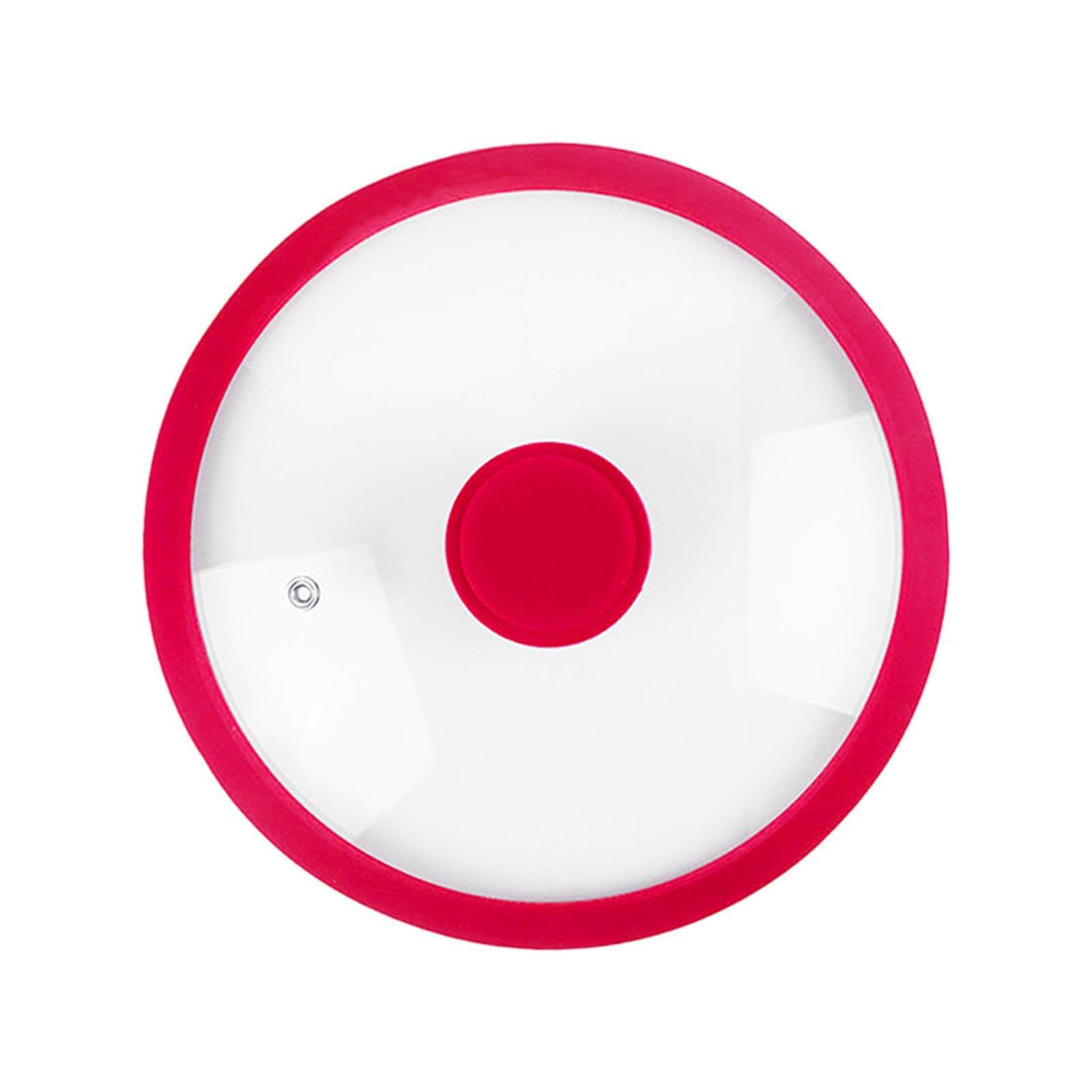 Yixannx Red Anti Scalding Silicone Lid Designed To Hand While Cooking Allows Easy One-Handed Lifting Ensuring Safe Cooking Universal Lid For Pan Universal For, 27Cm