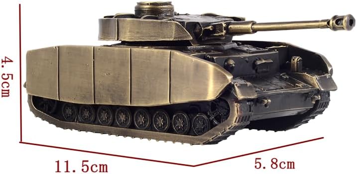 German WWII Panzer IV Ausf. H Tank Metal Model Die-Cast Model Furniture for Display (Bronze)