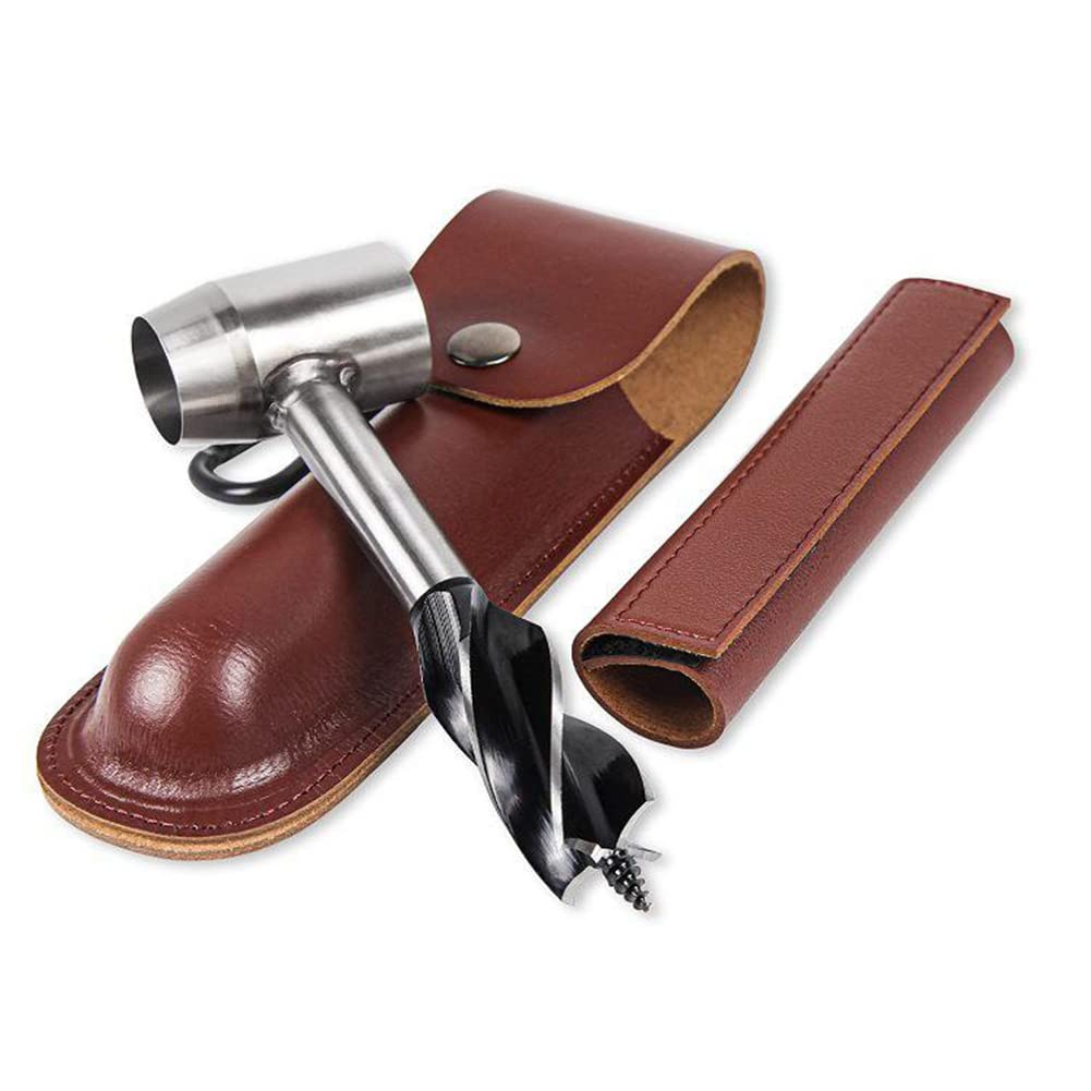 Auger Drill Bit Hand Auger Wrench Survival Settlers Tool Wood Drill Peg Hole Maker Multitool for Bushcraft Camping
