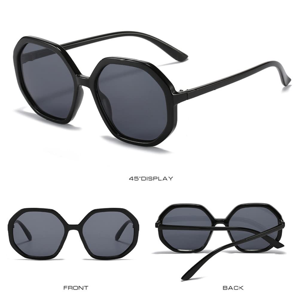 Polygon Sonnenbrille Damen Vintage Bonbonfarben Brille Herren Schattierungen UV400 Farbverlauf Sonnenbrille