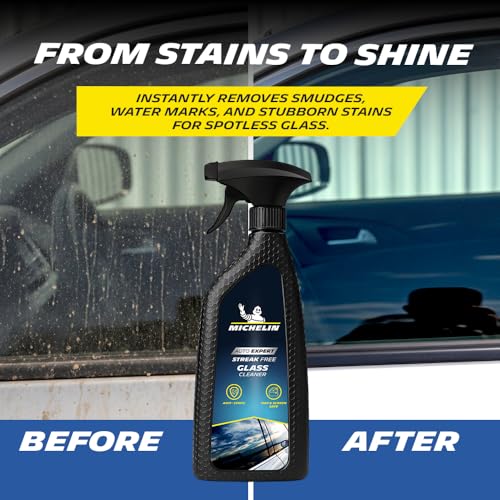 Image of MICHELIN Glass Cleaner Spray 500ml | Streak-Free Shine for Car Windows, Windshields & Mirrors | Removes Dirt, Smudges & Oily Film | Quick Drying, Residue-Free, Safe on Tinted & Regular Glass