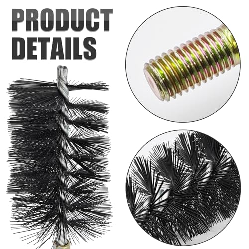 Image of 1 Piece Stainless Steel Drill Brush with M12 Thread Handle Drill Brush, Hard Bristle Wire Brush for Rust Removal, Drill Bit Cleaning, Bristle Length 110mm, Bristle Diameter 65mm