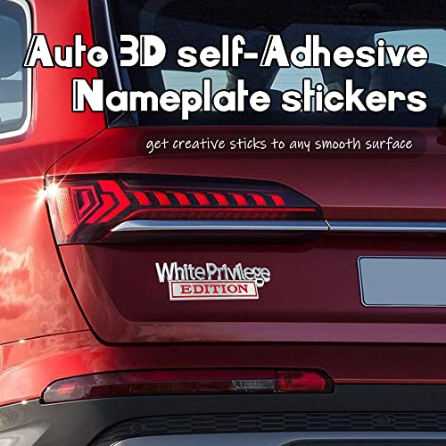 White Priviledge Edition Emblem, Car Exterior Emblems Badge 3D Sticker Decal, White Priviledge Edition Emblem 3D Fender Badge Decal, 3D Fender Badge Decal Car Truck Replacement, Fit For All Cars #TOP6