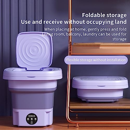 8 l opvouwbare mini-wasmachine voor sokken, kleine wasmachine, draagbaar, efficiënte kleine wasemmer met centrifuge, luie persoon, wasmachine, volautomatische wasmachine met hoge capaciteit - Afbeelding 3