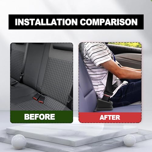 2Pcs Safety Belt Buckle Holder Booster, Easy Access to The Buckles of Rear Seats Car Accessories - Auto Safety Belt Guard Friendly to Kids, and Passengers with Special Needs (Black)
