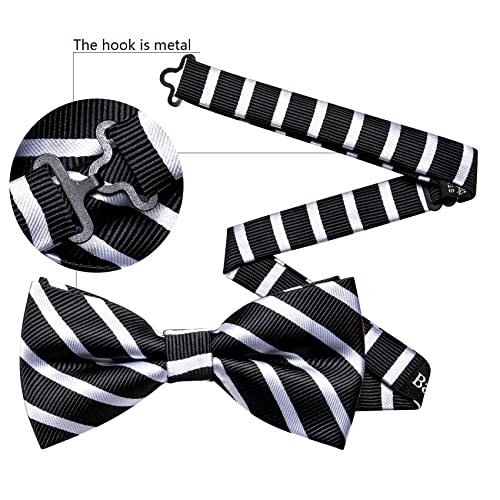 Image of YOHOWA Mens Bow Tie Set Paisley Coloful Pre-tied Bowties Adjustable with Handkerchief Cufflinks Wedding Prom Party