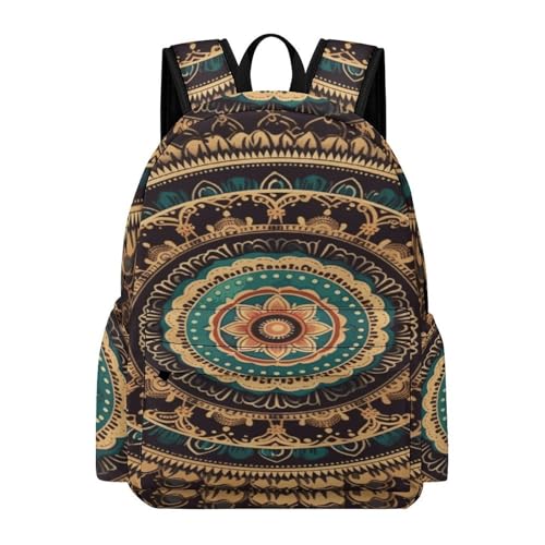 Mandala Printed Backpack Water-Resistant Pack Stylish Bag Lightweight Travel Backpack