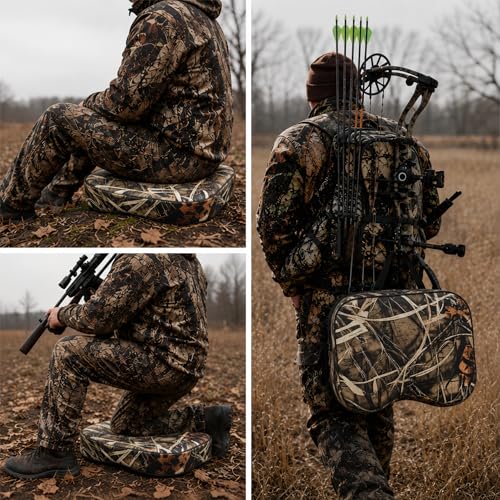 Image of Hunting Seat Cushion,Thickening Lightweight Pad, Waterproof Oxford Cloth & High-Density Sponge, Portable for Hunting, Camping, Stadium