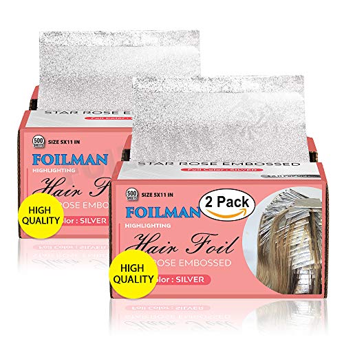 Pre Cut Hair Foil, Star Rose Embossed Highlighting Foil - 5 x 11 Inch