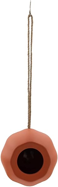 Point-Virgule Mangiatoia per uccelli da appendere, casetta per uccelli per balcone, mangiatoia per uccelli, arancione, 16x15x16cm - 1