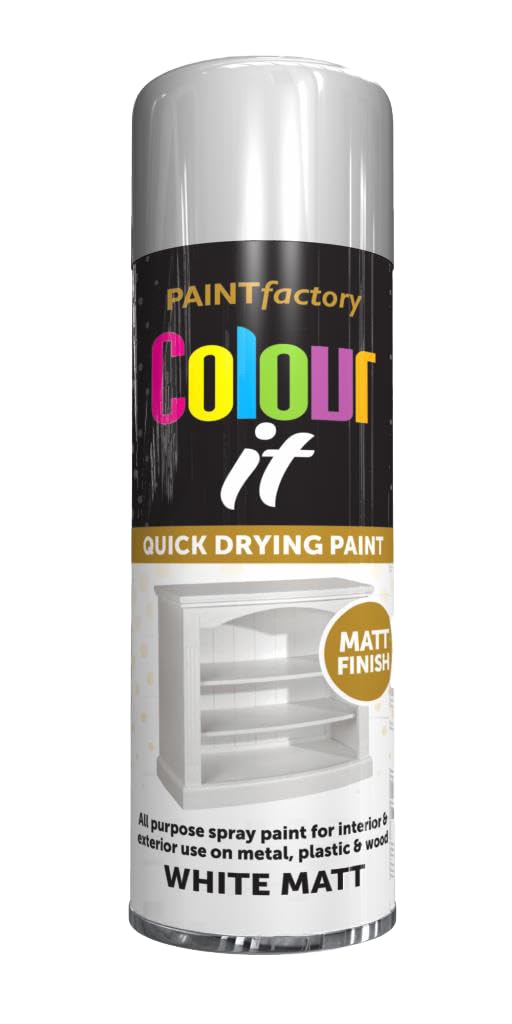 Schnazz White Matt - 2 X All Purpose Aerosol Spray Paint 250Ml Fast Dry, Quick Drying Spray And Excellent Coverage For Wood, Metal, Plastic, Glass And More