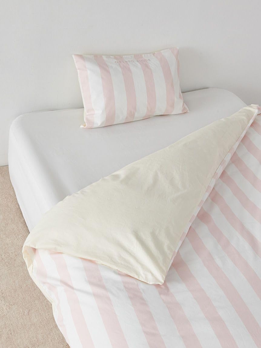 Gelato Pique PSGG249003 PNK D Bedding Sleep, Yarn-Dyed Stripe, 2