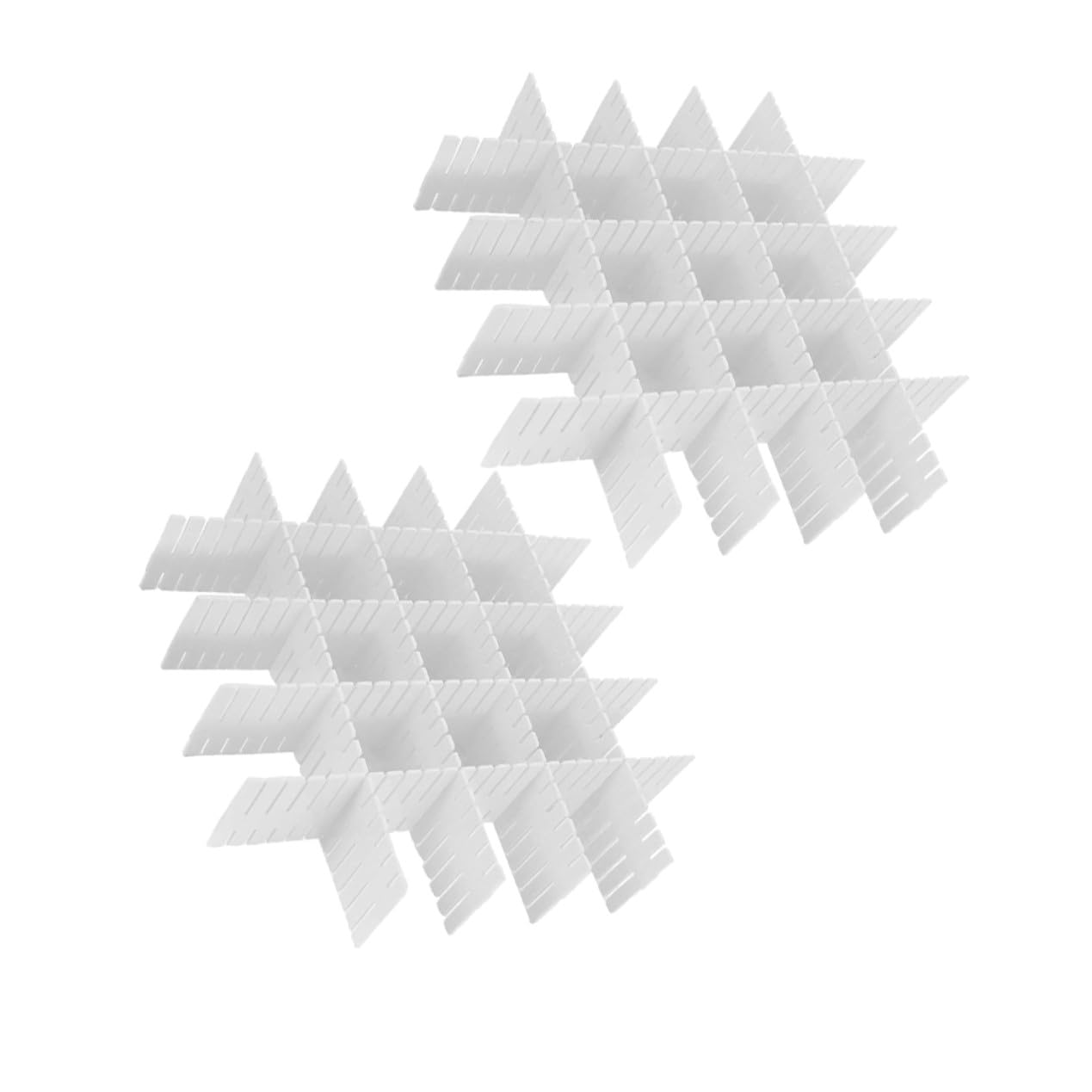 Mipcase 16 pezzi Divisori Regolabili Organizer Bianco per Trucco Biancheria Calze e Sciarpe Separatori Adattabili per Contenitori per Diversi Usi e Spazi