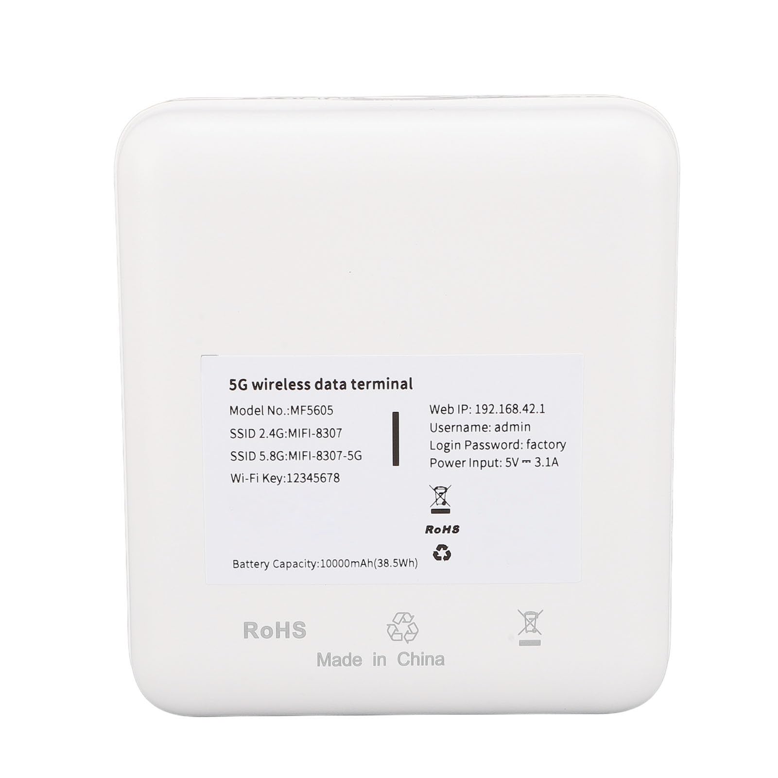 SIXRUN 5G WiFi 6 Hotspot Mobile, Batteria 10000mAh