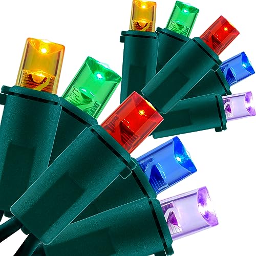 YULETIME Multicolor Wide Angle LED Christmas Lights 200 Count 50 ft, Pack of 2 Strands 25 ft 100 Lights UL Certified Commercial Grade String Light Set (Multicolor) YULETIME Multicolor Wide Angle LED Christmas Lights 200 Count 50 ft, Pack of 2 Strands 25 ft 100 Lights UL Certified Commercial Grade String Light Set (Multicolor)