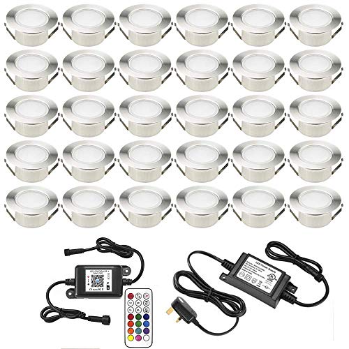 LED-Sockelleuchte für Terrasse, Weg, Wand, Garten, Warmweiß, IP67, 1,5 W, Ø 61 mm, 30 Stück, Außendekoration, Beleuchtung