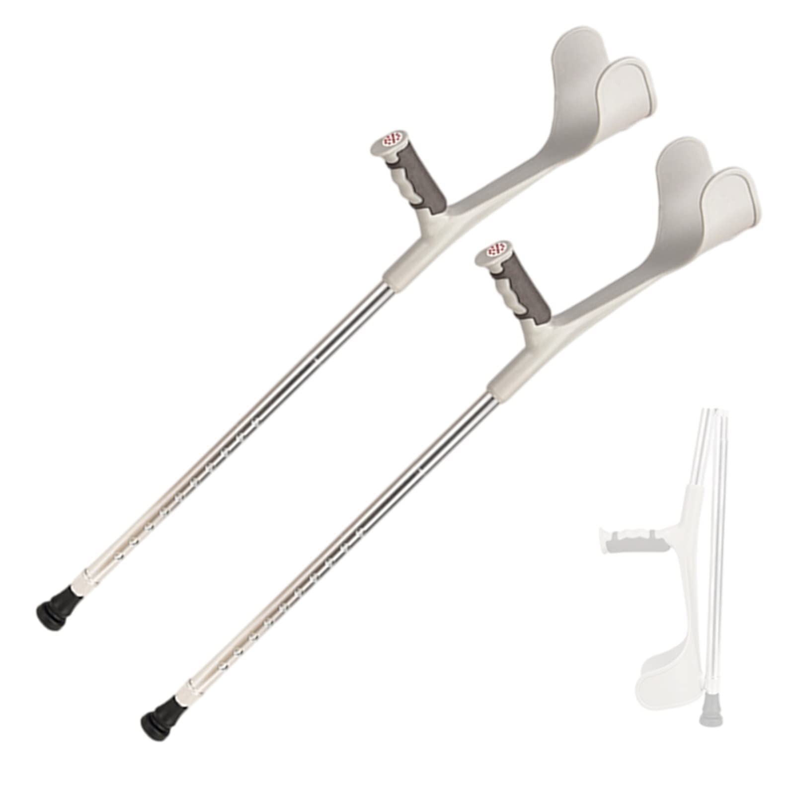 Muletas de antebrazo para Adultos, Altura Ajustable de muletas Abiertas de Altura Abierta, Palo de Aluminio Plegable liviano, para Adultos y niños con Alturas 4'7" - 6'1" Es Tan