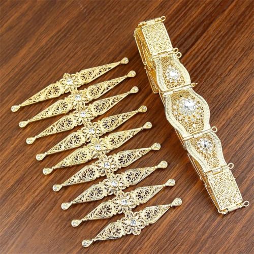 Gold Silver Color Moroccan Belt Breastplate Crystal Bride Wedding Jewelry Sets Women Arab Caftan Jewelry2