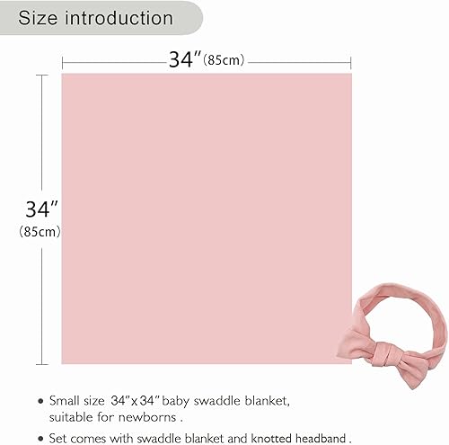 Miniatura 66 de Conjunto de manta para recién nacido con sombrero, conjunto de manta para bebé, manta de recepción de hospital para niñas y niños (azul bebé) Azul