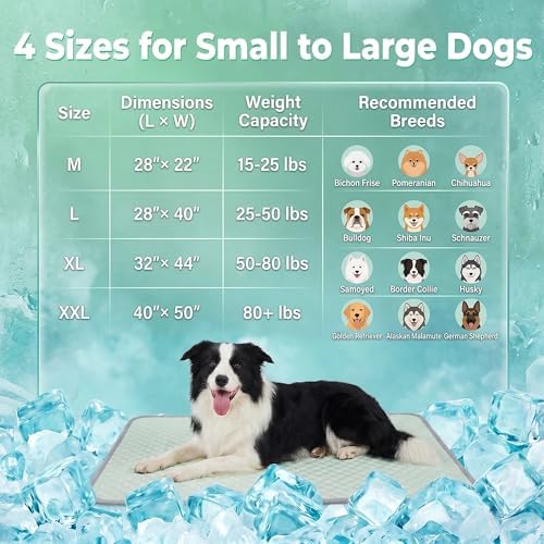 PatiencET Dog Cooling Mat, 22 x 28 in No-Gel Cooling Pad for Small Dogs, Puppies and Cats, Cool Touch Pet Mat with Ice-Dot Texture, Washable Summer Crate Pad for Floor, Sofa, Car, Light Green — view 5
