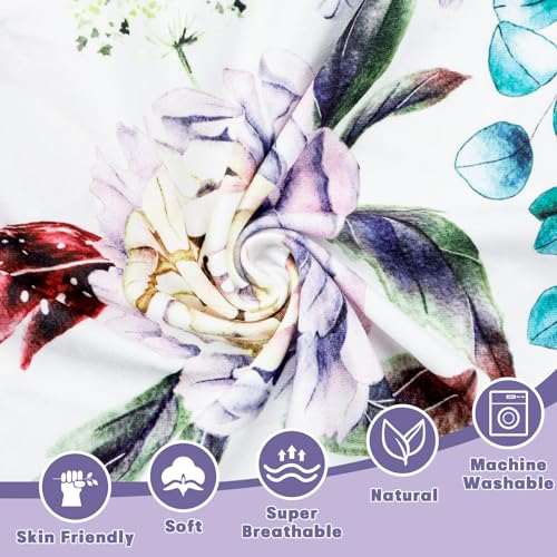 Image of Crib Sheets for Girls Boys, HNHUAMING Ultra Soft Neutral Crib Fitted Sheets, Boho Breathable Universal Crib & Baby Mattress Sheet Set, Purple Floral