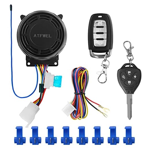 ATFWEL Motorcycle Alarm Upgrade 12V Motorcycle Anti-Theft Alarm Security System Remote Control Alarm Warner 125dB Horn Adjustable 5 Sensitivity Levels for Motorcycle Tricycle ATV
