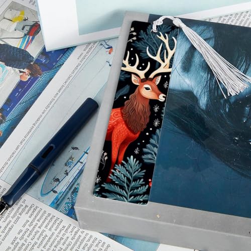 Marque-page élan de Noël pour soirée lecture d'hiver au coin du feu - 7