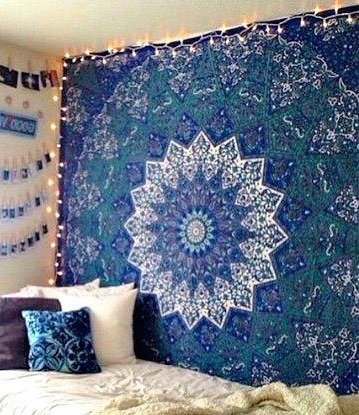 Textile Work Creations Creations Cotton Single Bed Tapestry Twin Hippie Bohemian (Multicolour)-image-49