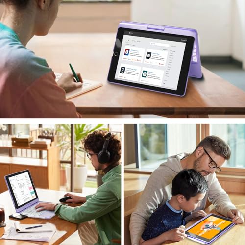 Image of BABG Keyboard Case for iPad 9th Generation, 360 Rotatable Backlit Keyboard with Pencil Holder for 10.2 inch iPad 9th Gen 2021 / 8th Gen 2020 / 7th Gen 2019 and iPad Air 3 / Pro 10.5 inch - Light Purple