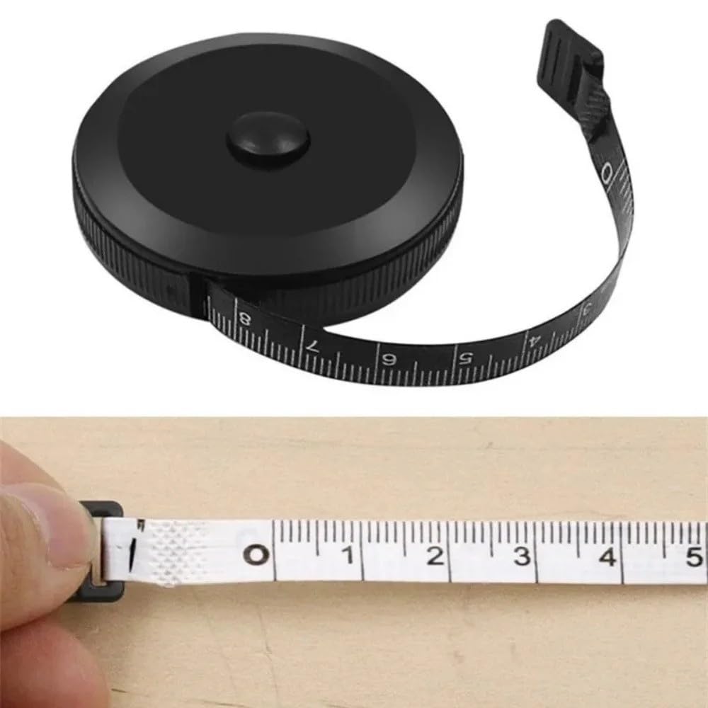150 cm para mini cinta de tamaño de llavero portátil para costura de tamaño de ropa (1 pieza negra)