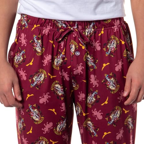 Harry Potter Hogwarts House Crest PJs Men's All Over Print Pajama Pants - Gryffindor Slytherin Hufflepuff Ravenclaw3