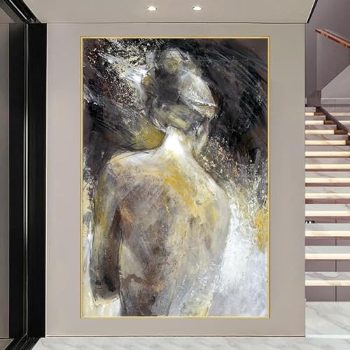 Peinture dos de femme nue sur toile avec cadre interne pour mur vide de salon