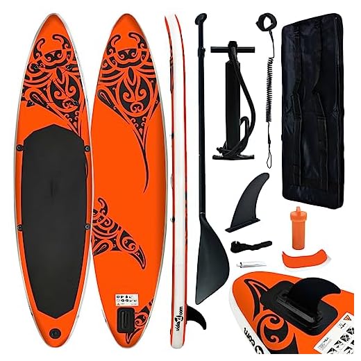 Juego De Tabla De Paddle Surf Hinchable (320 X 76 X 15 Cm), Color Naranja