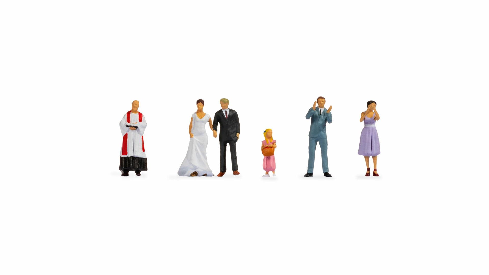 Noch 36862 N Scale Wedding Couple - Preist, Couple, Flower Girl, 2 Guests
