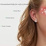 Initial Letter Earrings Shiny Small Dainty Statement Stud Earrings Personalized Earrings for Women Silver - Image 2
