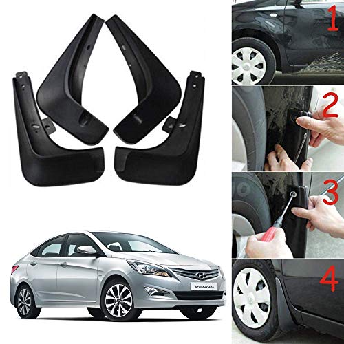 Image of Oshotto (O.E.M Fitting Cup Type) Mud Flap /Splash Guard Compatible with Hyundai Verna FLUDIC 2011,2012,2013,2017 (Set of 4)