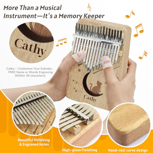 Image of 17 Key Kalimba Thumb Piano - Personalized with Your Name, Engravable Finger Piano, Perfect Musical for Birthdays & Holidays-D