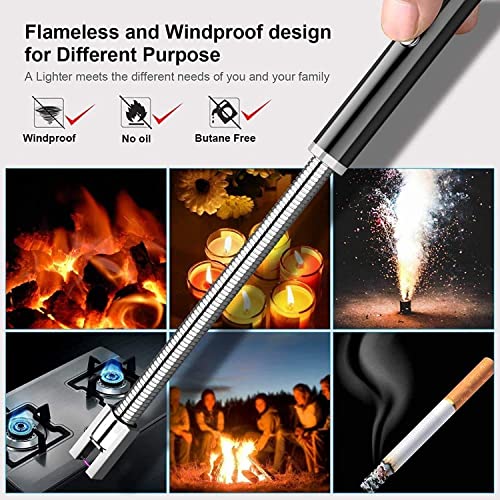 Electric Arc Lighter, Plasma Lighter Flameless Windproof USB Rechargeable for BBQ Gas Stove Candle Fireworks Assorted Colors