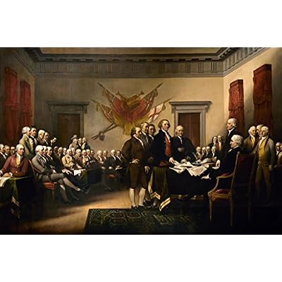 The Declaration Of Independence Poster John Trumbull Signing Of The Declaration Of Independence Nations Historical Posters American History Cool Wall Art Print Poster 18x12
