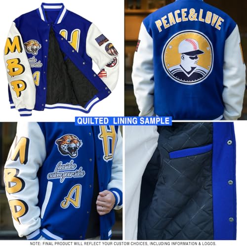Custom Gradient Varsity Letterman Jacket Rhombus Pattern Hooded Baseball Jacket Stitched Name/Number/Logo Unisex3