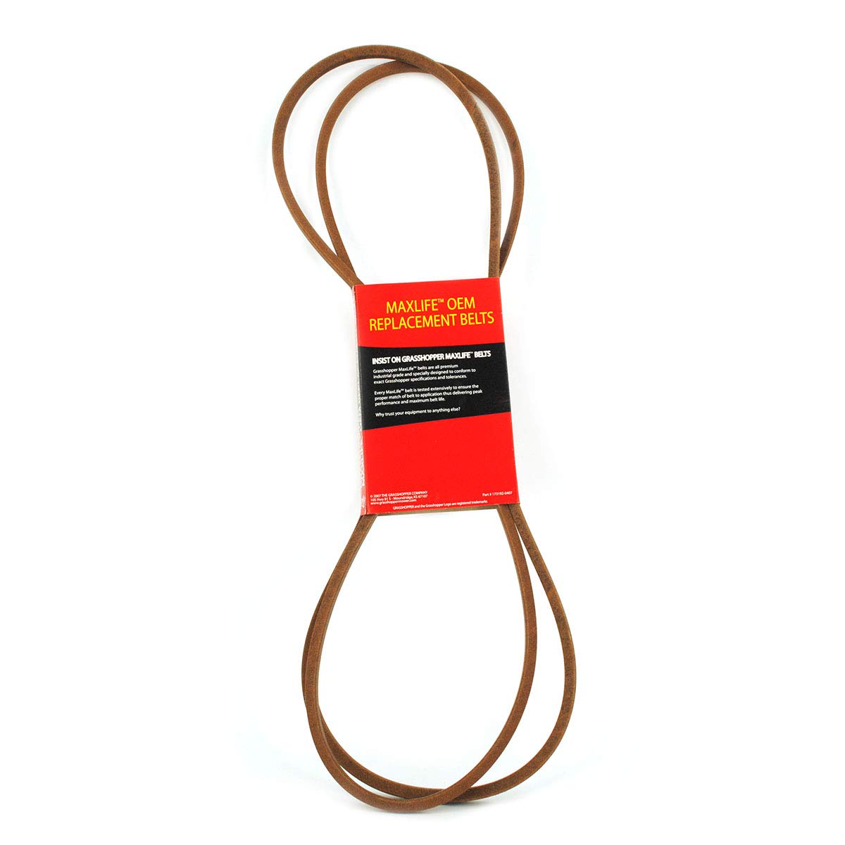 Grasshopper Lawn Mower MaxLife Belt, Designed to Specific Material, Dimensions, Shape, Construction and Pliability Standards That Ensure Superior Performance and Long Life, OEM Replacement Part 382097